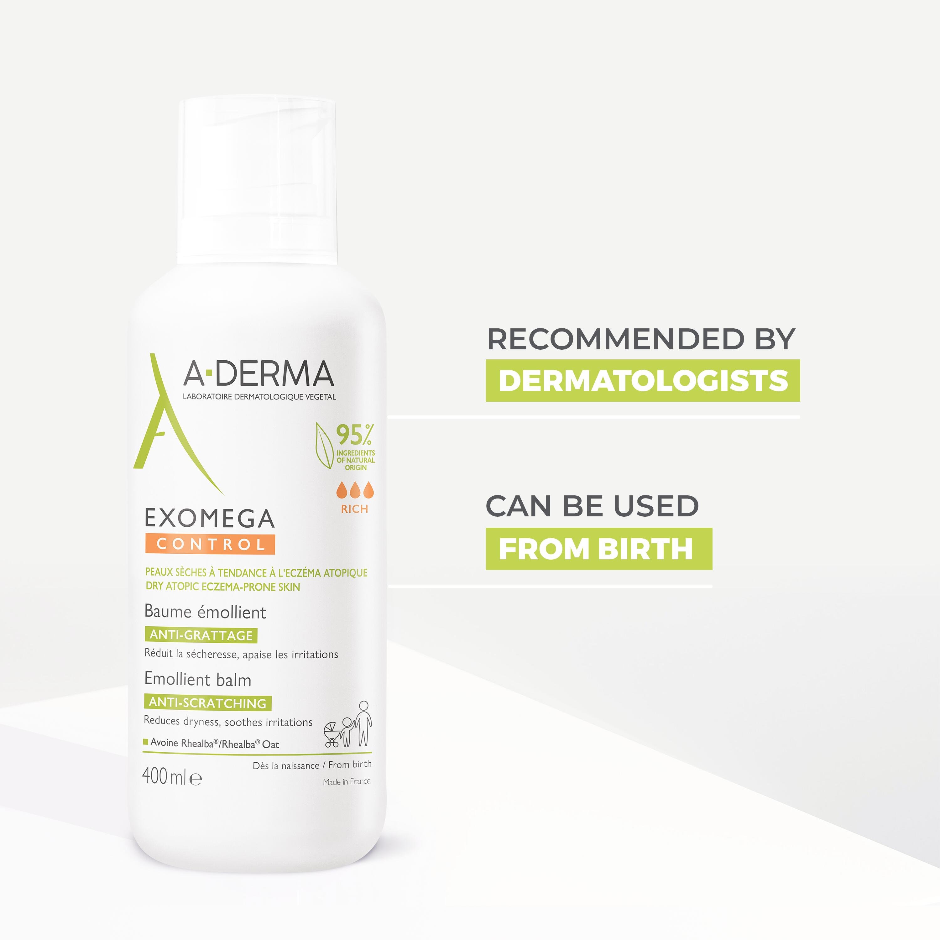 A-Derma Exomega Control Emollient Balm Atopic-Prone Skin 400ml