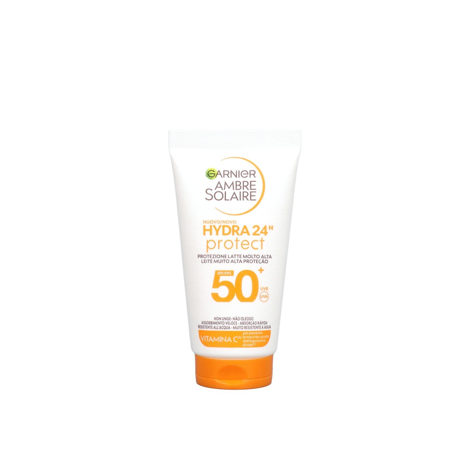 Garnier Ambre Solaire Leite Hydra 24h Protect Rosto e Corpo SPF50+, 50ml