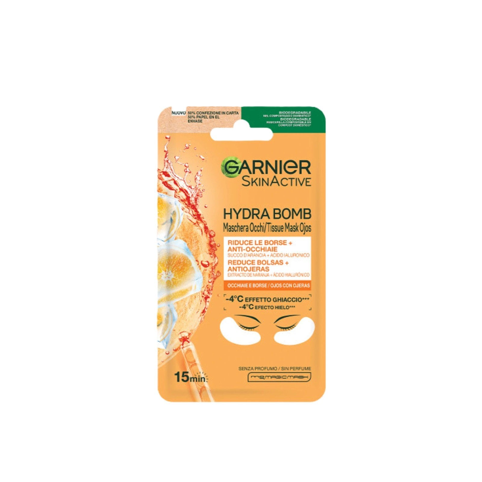 Garnier Skin Active Hydra Bomb Augen-Tuchmaske Orange Juice 6g — product photo