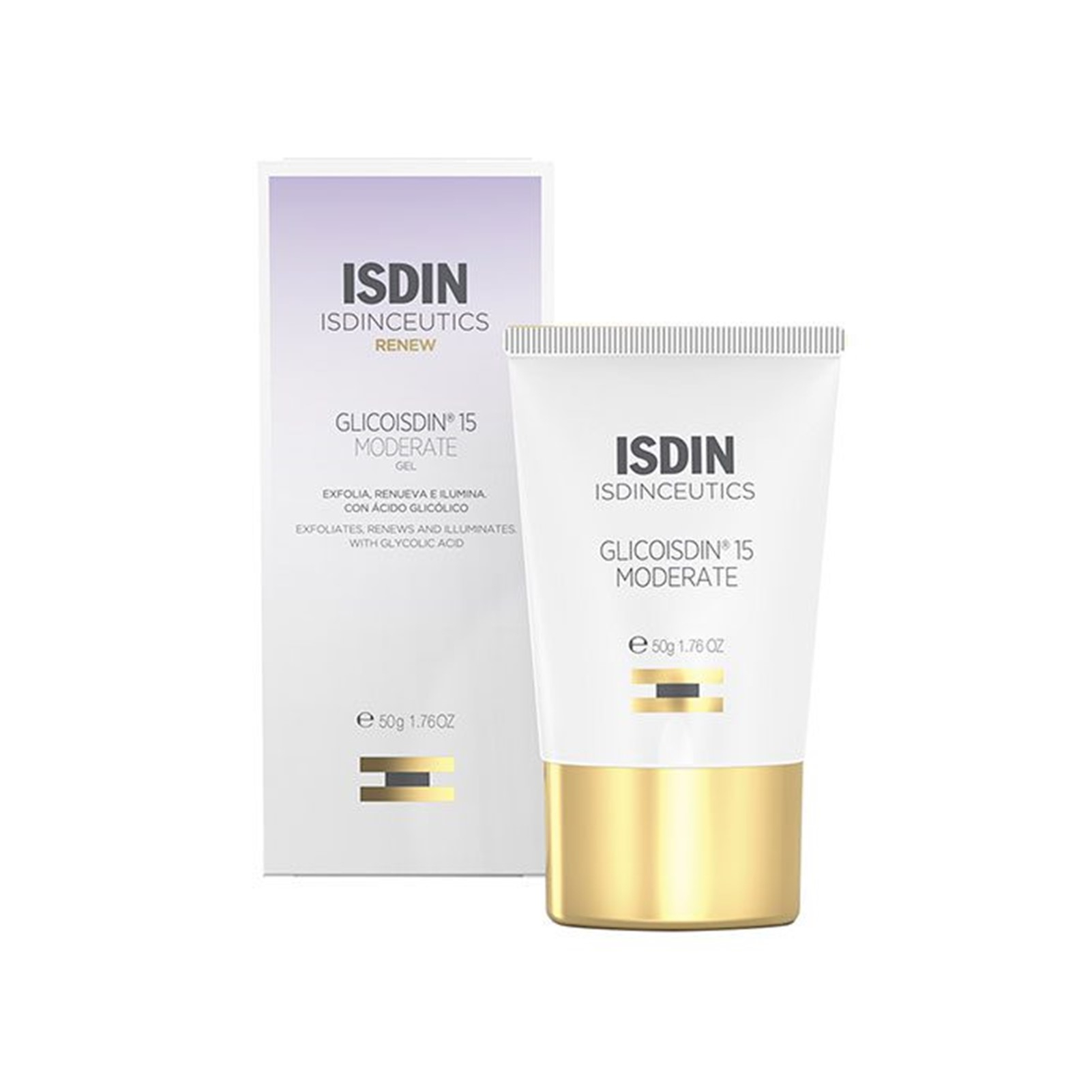 ISDINCEUTICS Glicoisdin 15 Mittleres Gesichtsgel mit Peeling-Effekt 50g — product photo