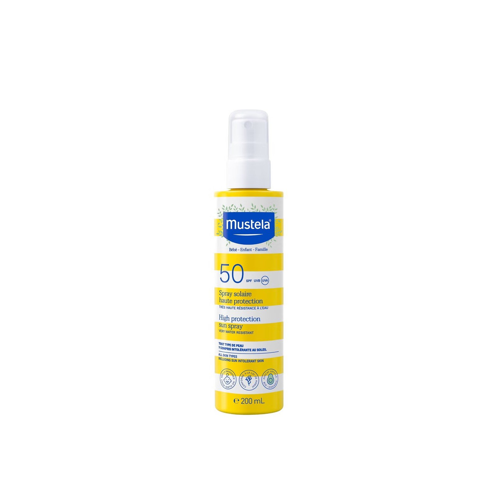 Mustela Sun Hoher Schutz Sonnenspray SPF50 Sonnenschutz 200ml — Produktbild