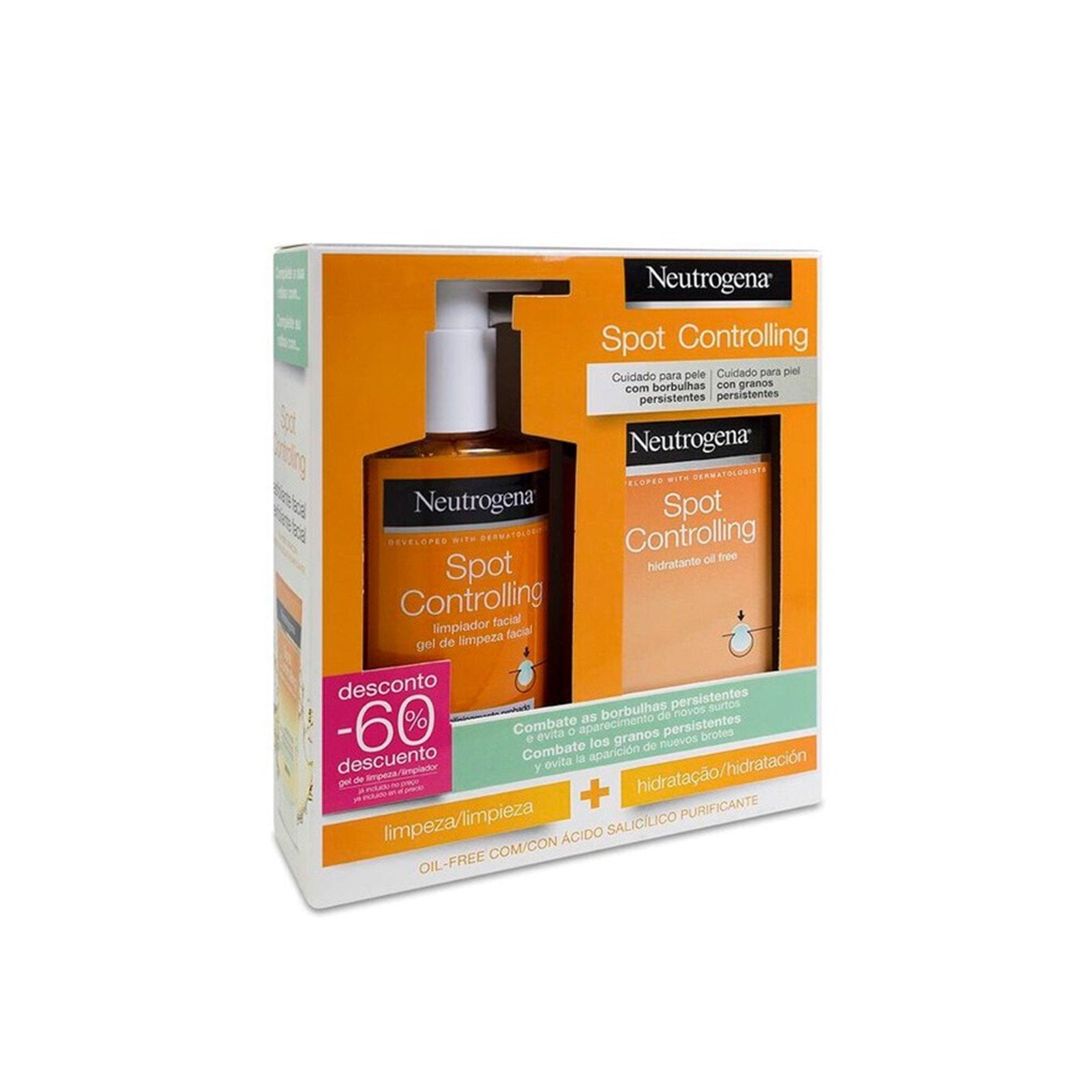 Neutrogena Spot Controlling Reinigungsgel 200ml + Feuchtigkeitscreme 50ml — Produktbild