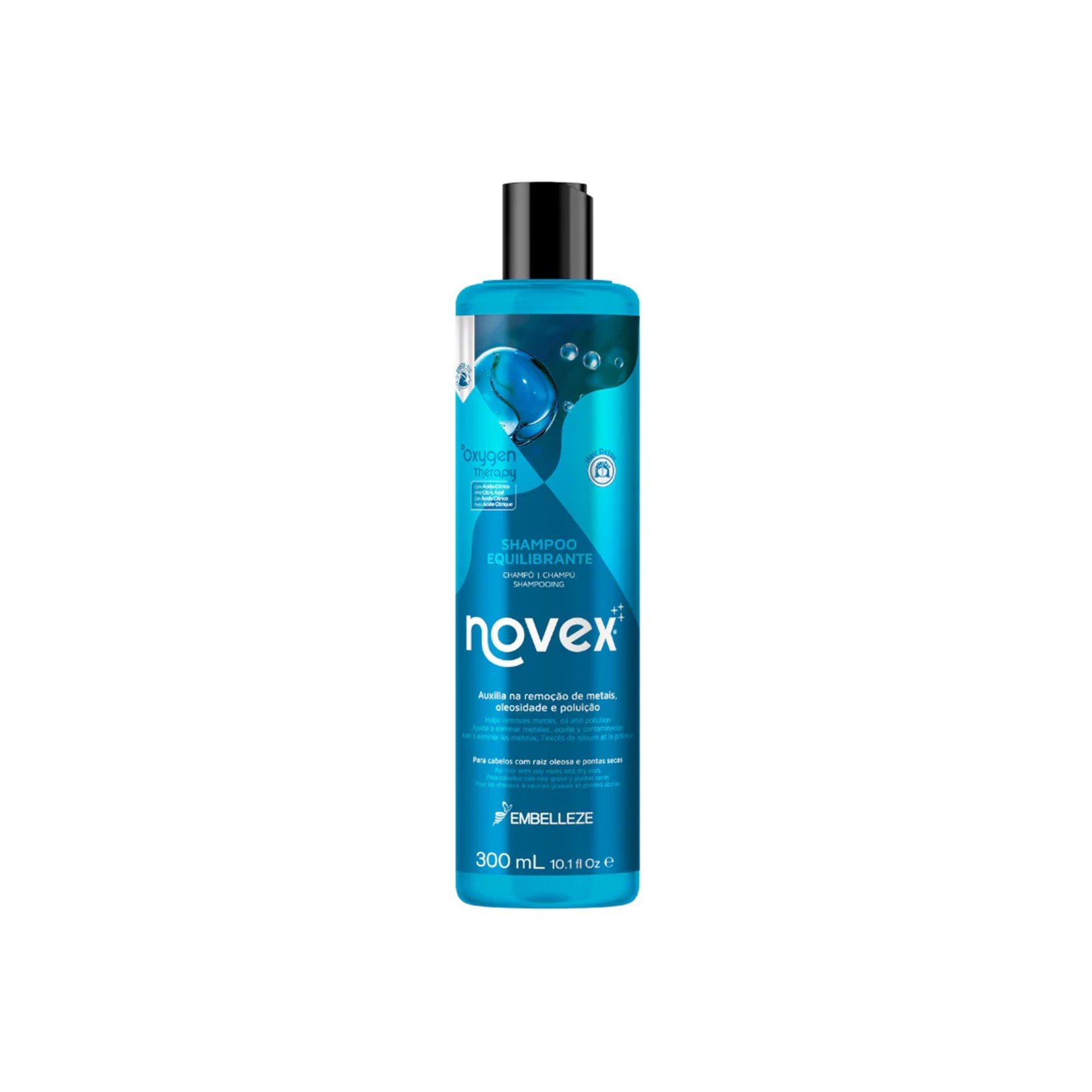 Novex Oxygen Therapy Champô Equilibrante 300ml, Para Raíz Grasa e Puntas Secas