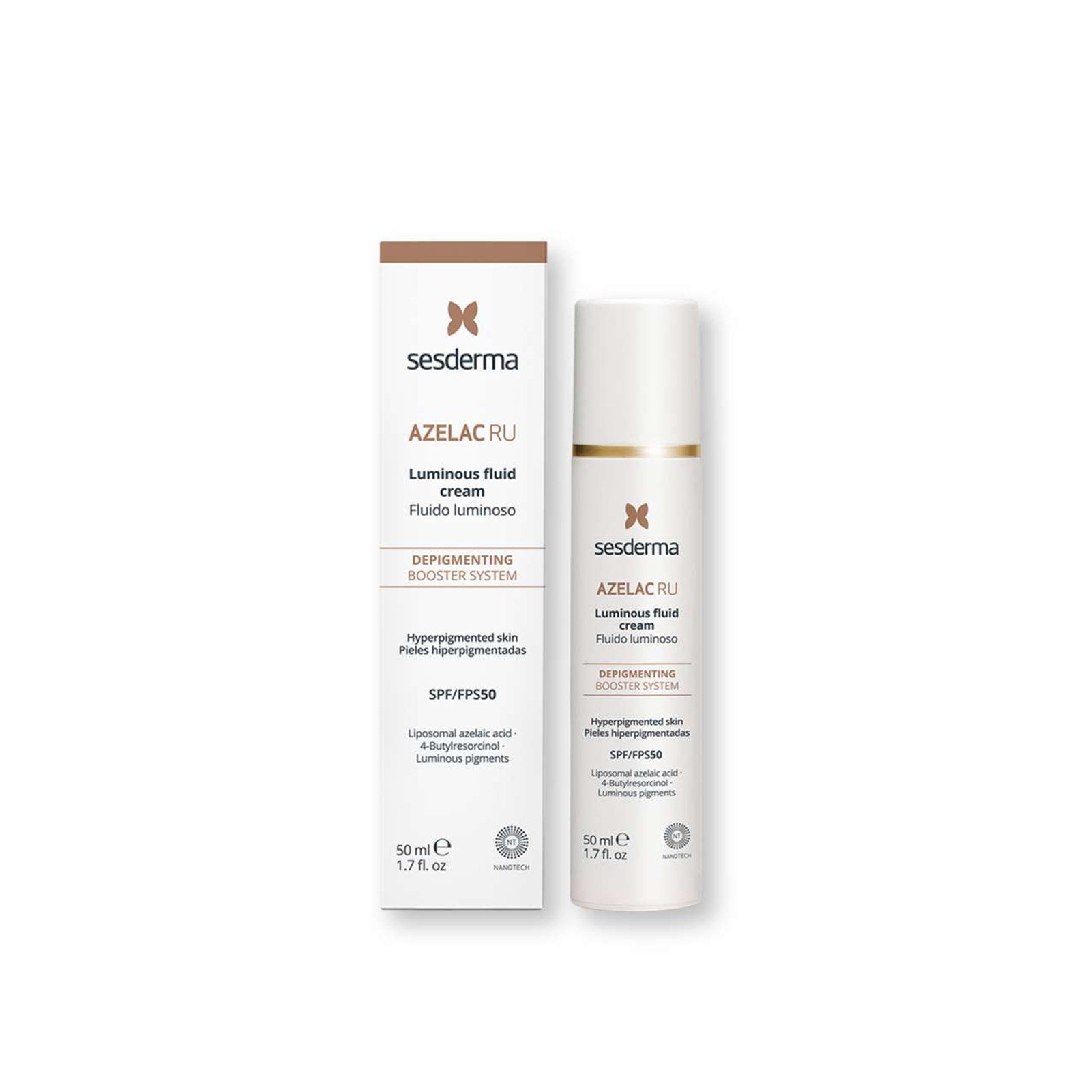 Sesderma Azelac RU Aufhellende Leuchtende Fluid-Creme SPF50 Dunkle Flecken 50ml — Produktbild