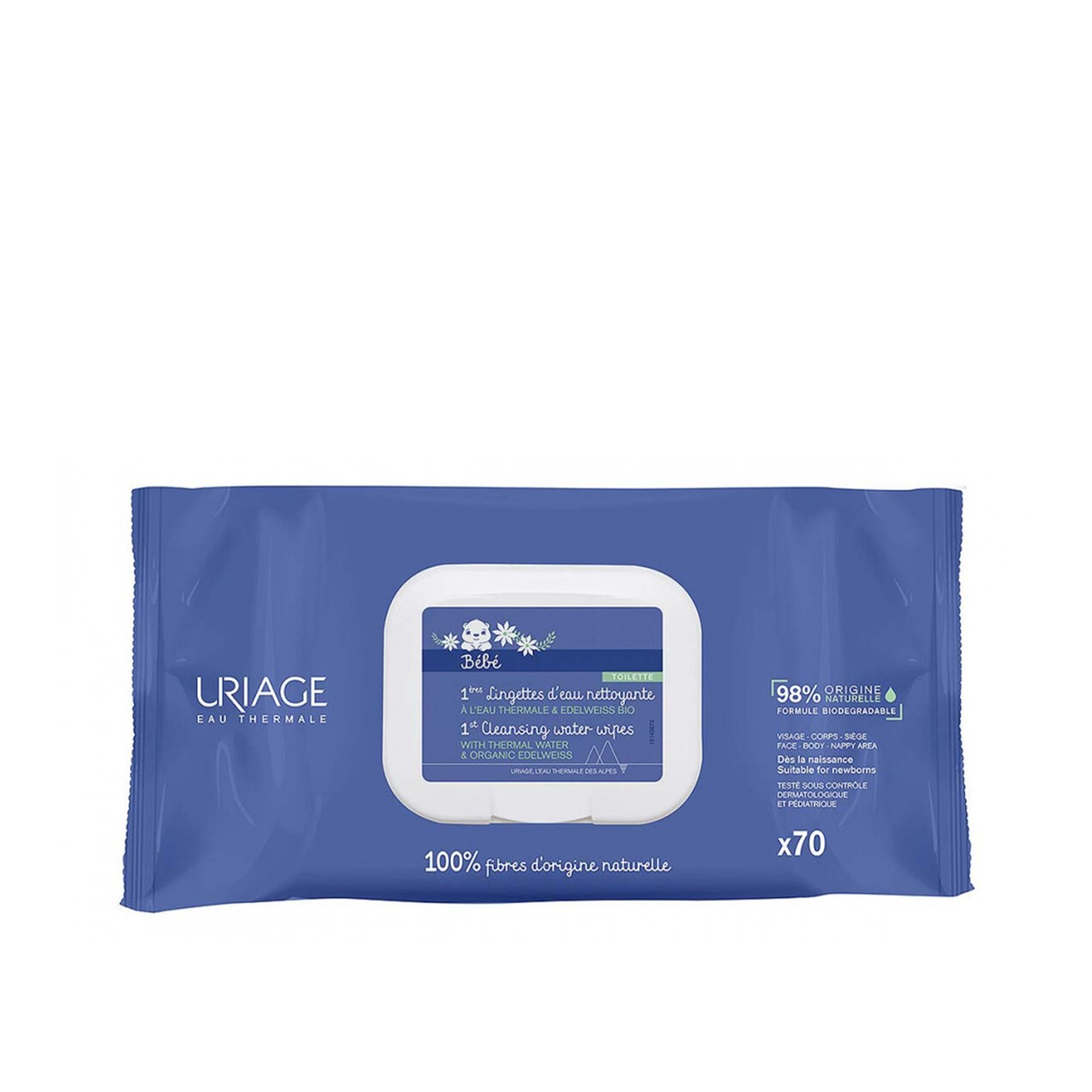 Uriage Baby's 1st Cleansing Water Wipes 70 Pack Uriage Baby's 1st Cleansing Water Wipes 70 Pack