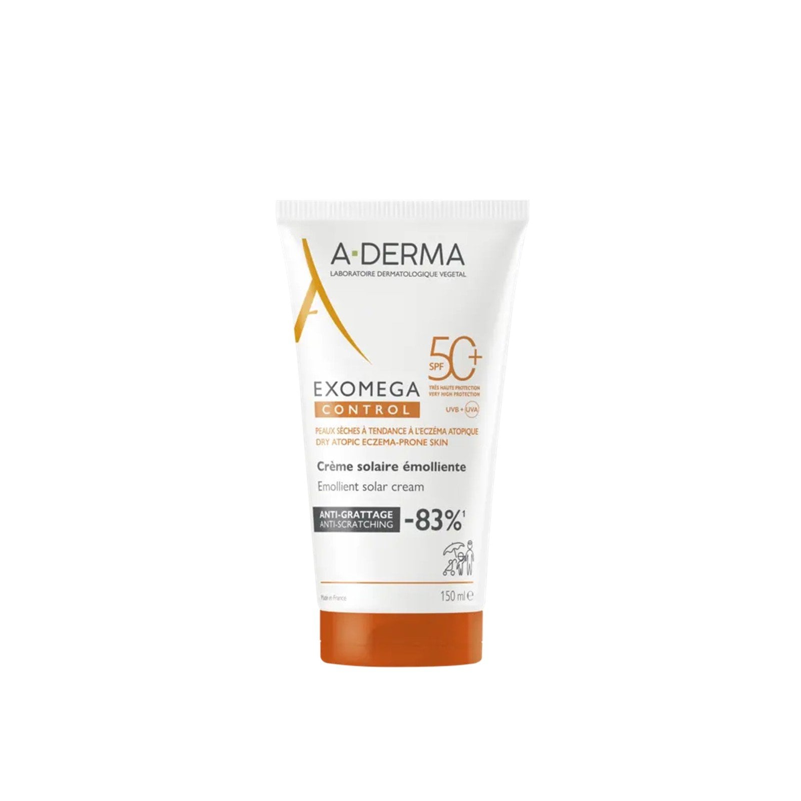A-Derma Exomega Control Emollient Sun Cream SPF50+ 150ml (5.07floz) 2