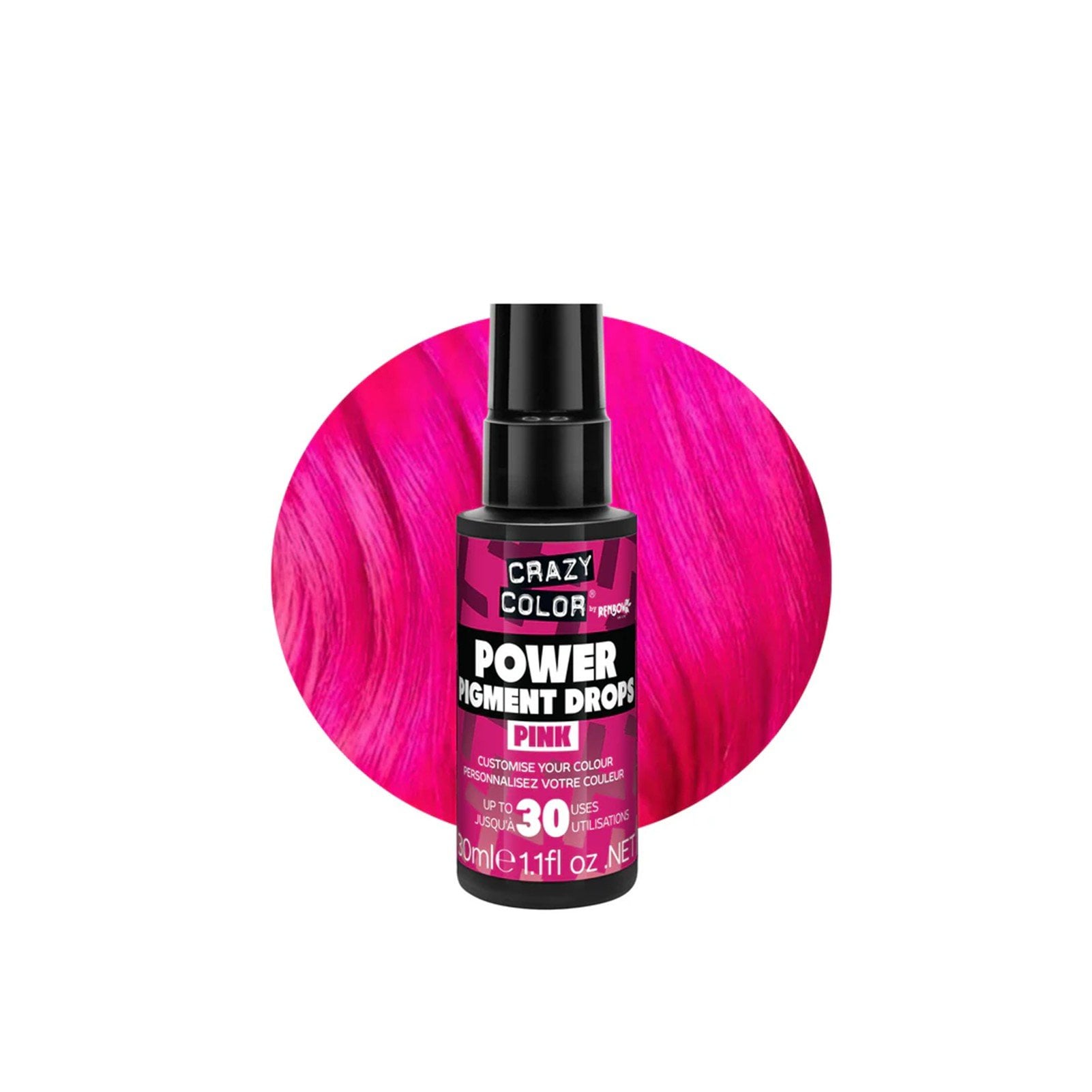 Crazy Color Power Pigment Drops Pink 30ml Canada