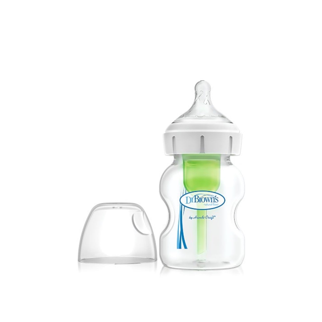 Brown’s Options+ Anti-Colic Wide-Neck BPA-Free Plastic Baby Bottle 0m+  Transparent 150ml