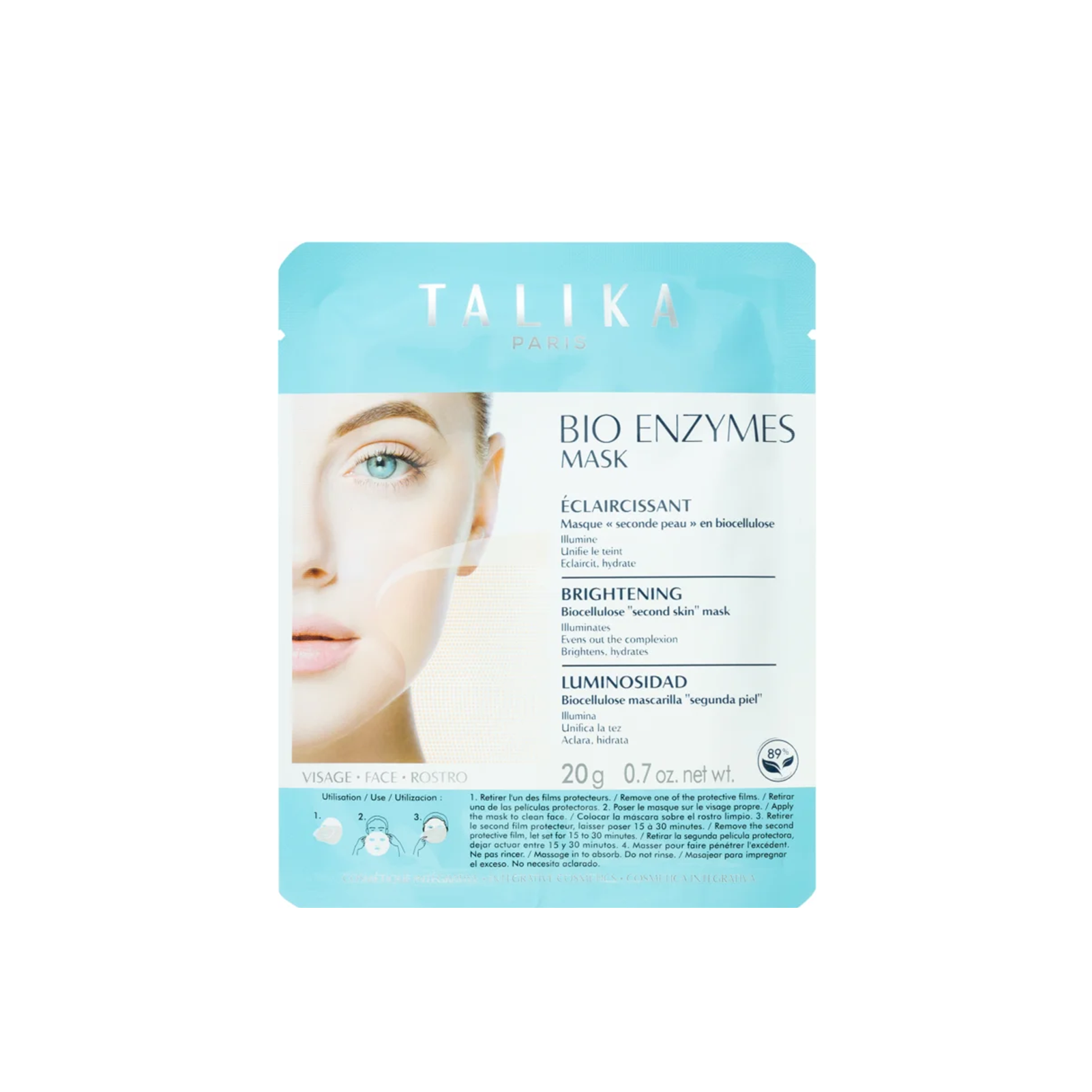 Talika Bio Enzymes Maske Décolleté – Hydrierende Anti-Falten Maske Mit Biozellulose, Wie Eine Zweite Haut