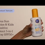 Nivea Sun Babies & Kids Sensitive Protect 5-in-1 Spray SPF50+ Texture | Care to Beauty