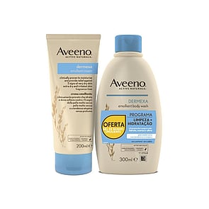 Aveeno Dermexa Emollient Cream 200ml + Emollient Body Wash 300ml (10.14+6.76fl oz)
