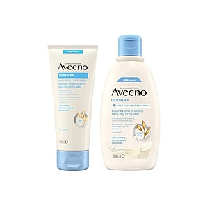 Aveeno Dermexa Soothing Emollient Cream 200ml + Emollient Body Wash 300ml
