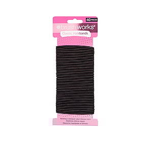 Brushworks Classic Hairbands Black x40
