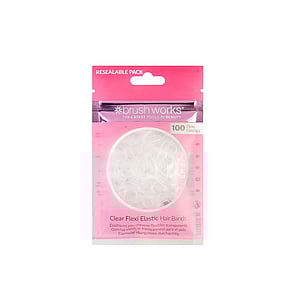 Brushworks Clear Flexi Elastic Hair Bands x100