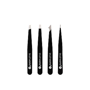 Brushworks The Complete Combination Tweezer Set Black