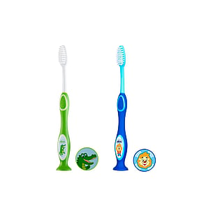 Chicco Milk Teeth Toothbrush 3-6 Years Green/Blue x1
