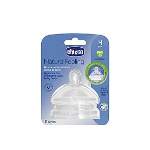 Chicco Natural Feeling Silicone Nipple Adjustable Flow 4m+ x2