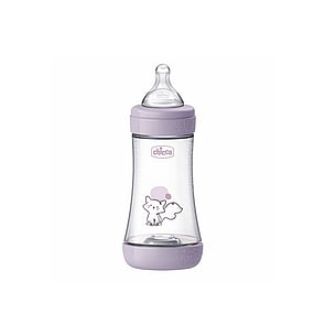 Chicco Perfect 5 Intui-Flow System زجاجة رضاعة بلاستيكية للأطفال خالية من BPA تدفق متوسط ‏‎2m+‎‏ Violet ‏240ml