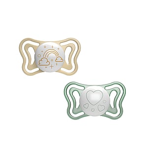 Chicco Physio Light Glow In The Dark Pacifier 2-6m Green/Yellow x2