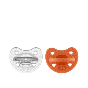 Chicco PhysioForma Luxe Silicone Pacifier 16-36m Orange/Transparent x2