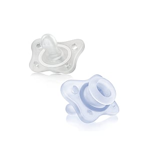 Chicco PhysioForma Mini Soft Silicone Pacifier 0-2m Transparent/Blue x2