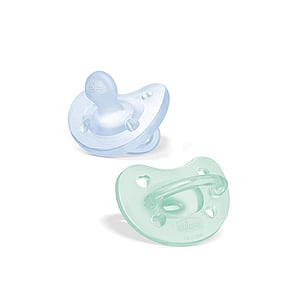Chicco PhysioForma Soft Silicone Pacifier 2-6m Green/Blue x2