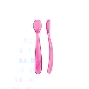 Chicco Softly Silicone Spoon 6m+ Pink x2