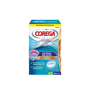 Corega أقراص أكسجين بيو-أكتيف لتنظيف أطقم الأسنان ×66