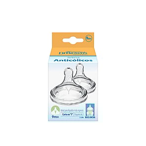 Dr. Brown's Options+ Wide-Neck BPA-Free Plastic Bottle Y-Cut Silicone Nipple 9m+ x2