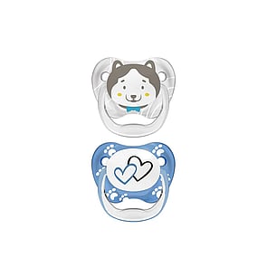 Dr. Brown's PreVent Animal Faces Pacifier 6-18m Blue x2