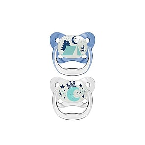 Dr. Brown's PreVent Contoured Glow in the Dark Pacifier 6-18m Blue x2