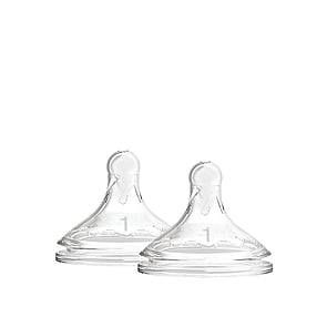 Dr. Brown's Options+ Slow Flow Wide-Neck Baby Bottle Silicone Nipple 0m+ x2