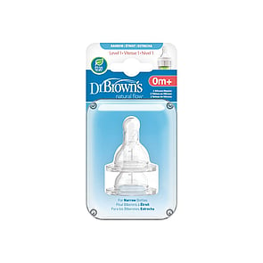 Dr. Brown's Slow Flow Narrow Baby Bottle Nipple 0m+ x2