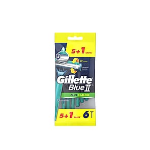 Gillette Blue II Plus Slalom Disposable Razors x6