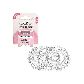 invisibobble Extra Care Gentle Hair Spiral Crystal Clear x3