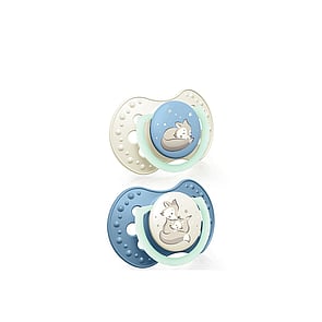 LOVI Night & Day Silicone Dynamic Soother 6-18m Boy x2