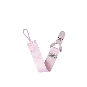 LOVI Soother Clip with Ribbon Pink