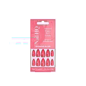 Nail HQ Almond Poppy Red Acrylic Nails x24