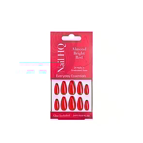Nail HQ Everyday Essentials Almond Bright Red Nails x24