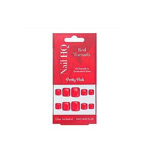 Nail HQ Pretty Pedi Red Toenails x24