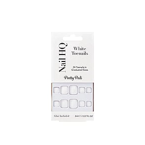 Nail HQ Pretty Pedi White Toenails x24