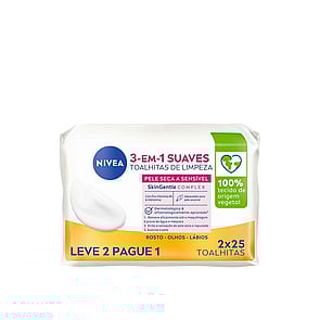 Nivea Biodegradable Gentle Cleansing Wipes Dry/Sensitive Skin 2x25