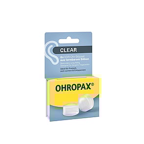 Ohropax Clear Silicone Earplugs x6
