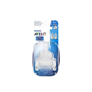 Philips Avent Classic+ Anti-Colic Baby Bottle Nipple Flow 3 3m+ x2