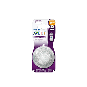 Philips Avent Natural Baby Bottle Nipple Flow 4 6m+ x2