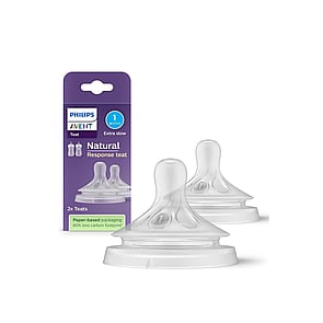 Philips Avent Natural Response Baby Bottle Silicone Nipple Flow 1 Extra Slow x2