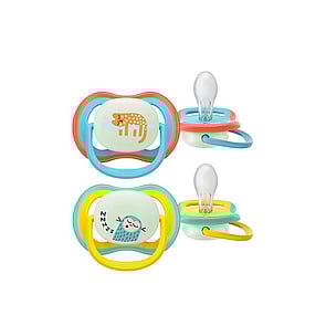 Philips Avent Ultra Air Night-Time Pacifier 18m+ Blue/Yellow x2
