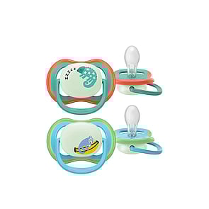Philips Avent Ultra Air Night-Time Pacifier 6-18m Green/Blue x2