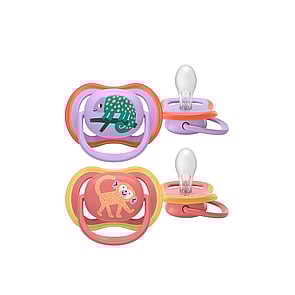 Philips Avent Ultra Air Pacifier 18m+ Lilac/Salmon with Design x2