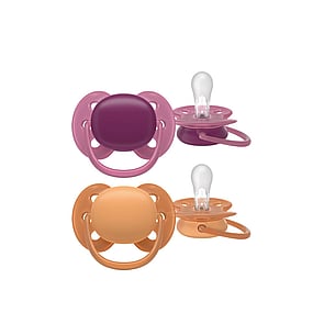 Philips Avent Ultra Soft Pacifier 18m+ Purple/Orange x2